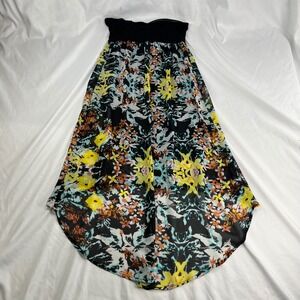 Fire Los Angeles Strapless High Low‎ Floral Kaleidoscope Maxi Dress